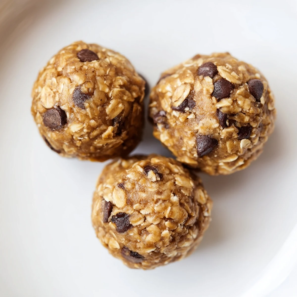 Fresh mint chocolate chip protein balls rolled into bite-sized spheres with mini chocolate chips visible throughout the dough