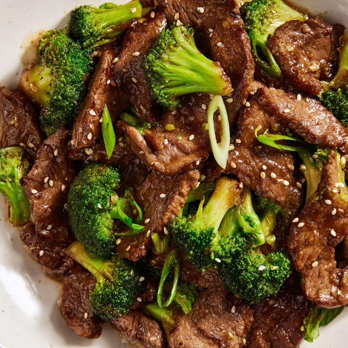 Homemade beef with broccoli featuring tender meat and fresh vegetables in glossy brown glaze