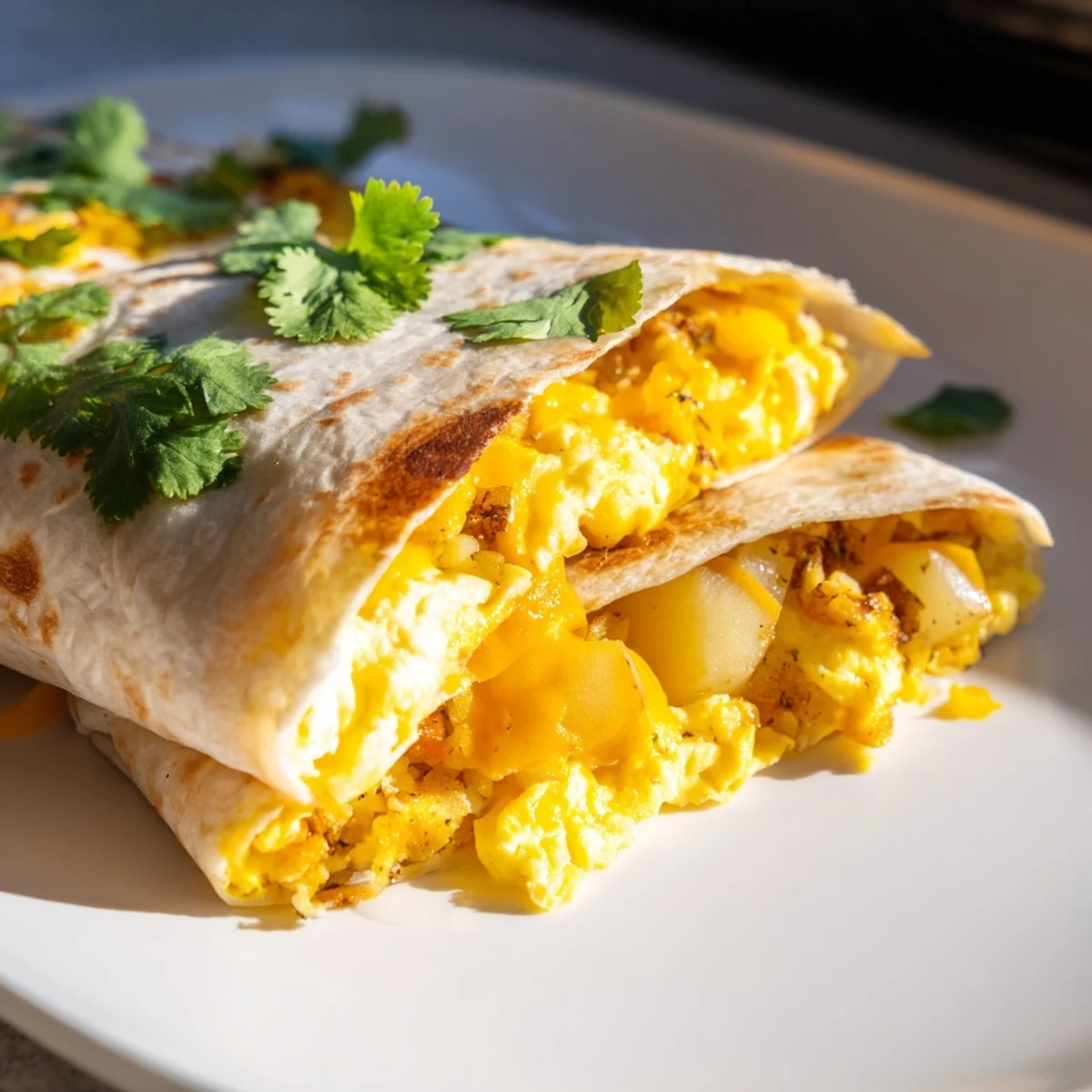 Hearty Tex-Mex breakfast tacos featuring scrambled eggs, potatoes, and cheese drizzled with vibrant salsa