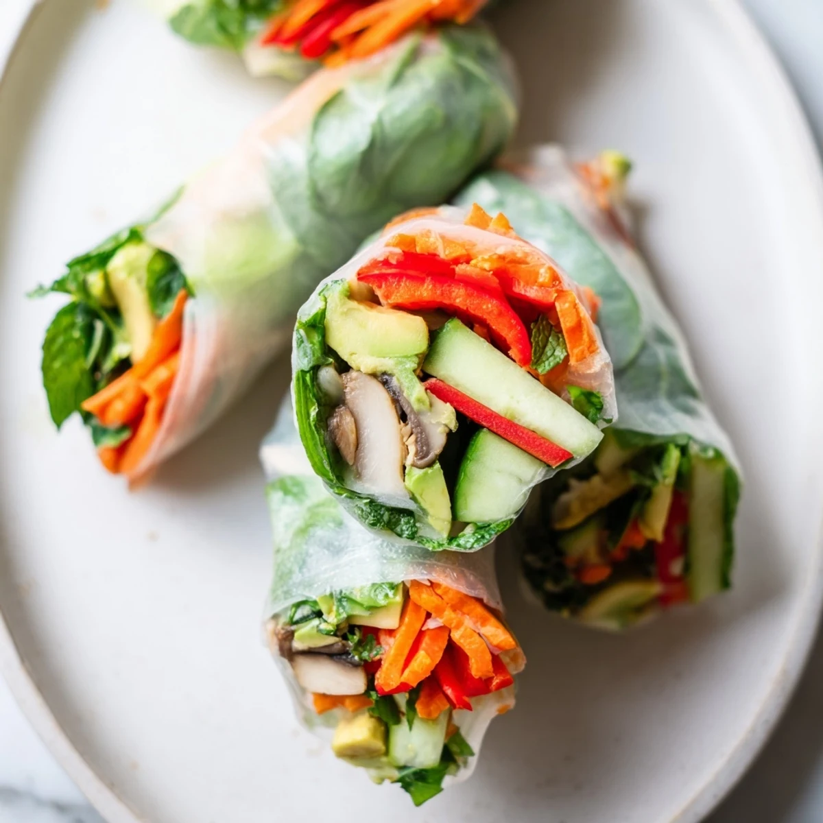 Avocado Shiitake Spring Rolls
