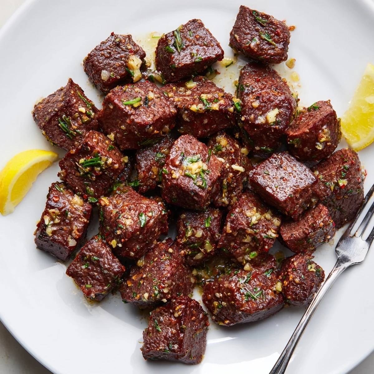 Golden Cowboy Butter Steak Bites Recipe glistening with herb butter, ready to share
