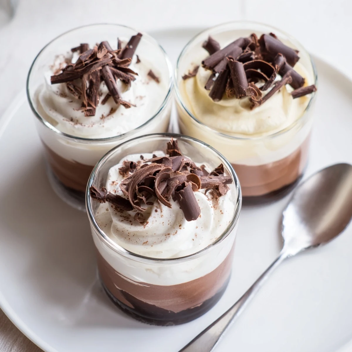 Velvety layers in Triple Chocolate Mousse Cups, ready to spoon and savor