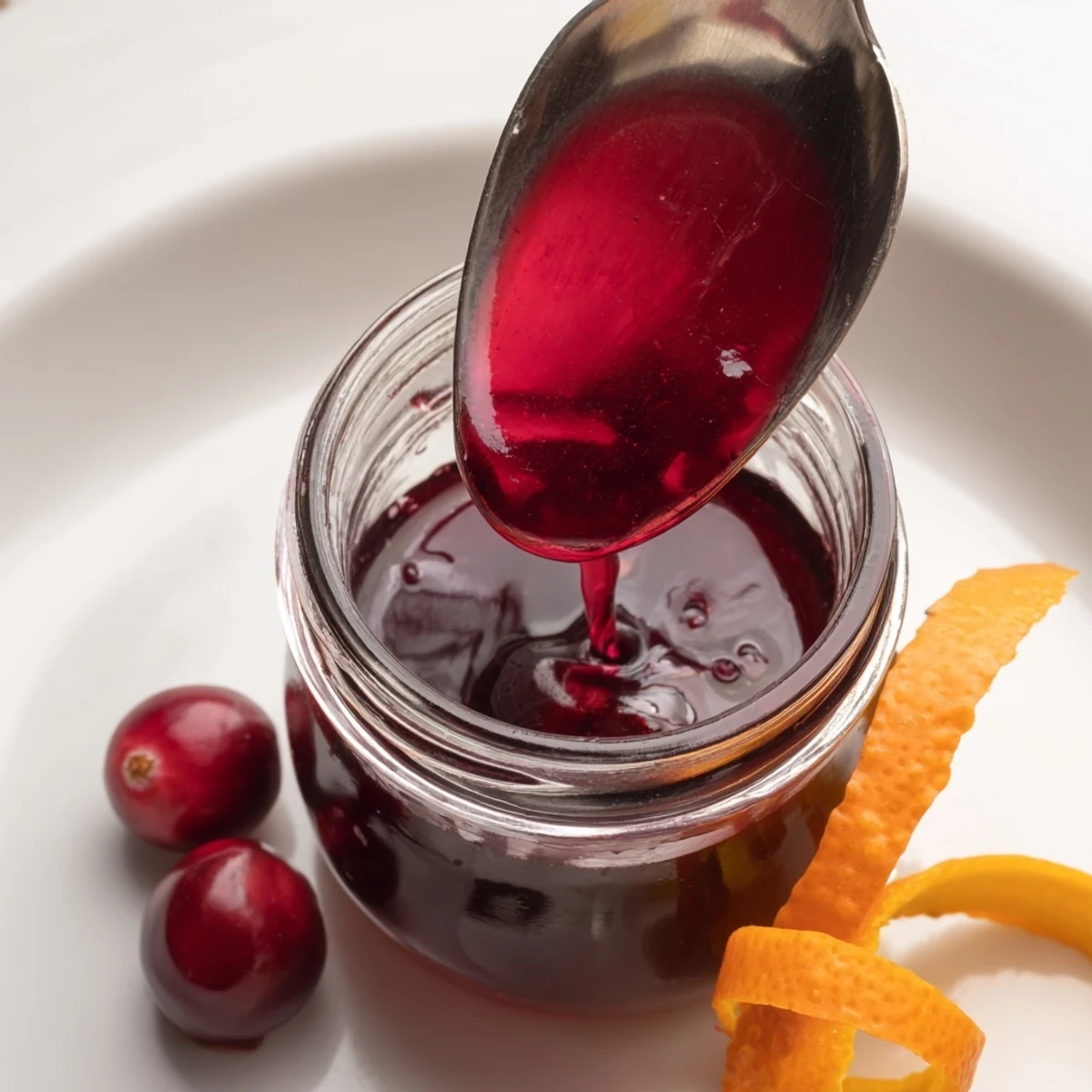 Bright Cranberry Syrup, strained smooth after simmering, perfect for cocktails