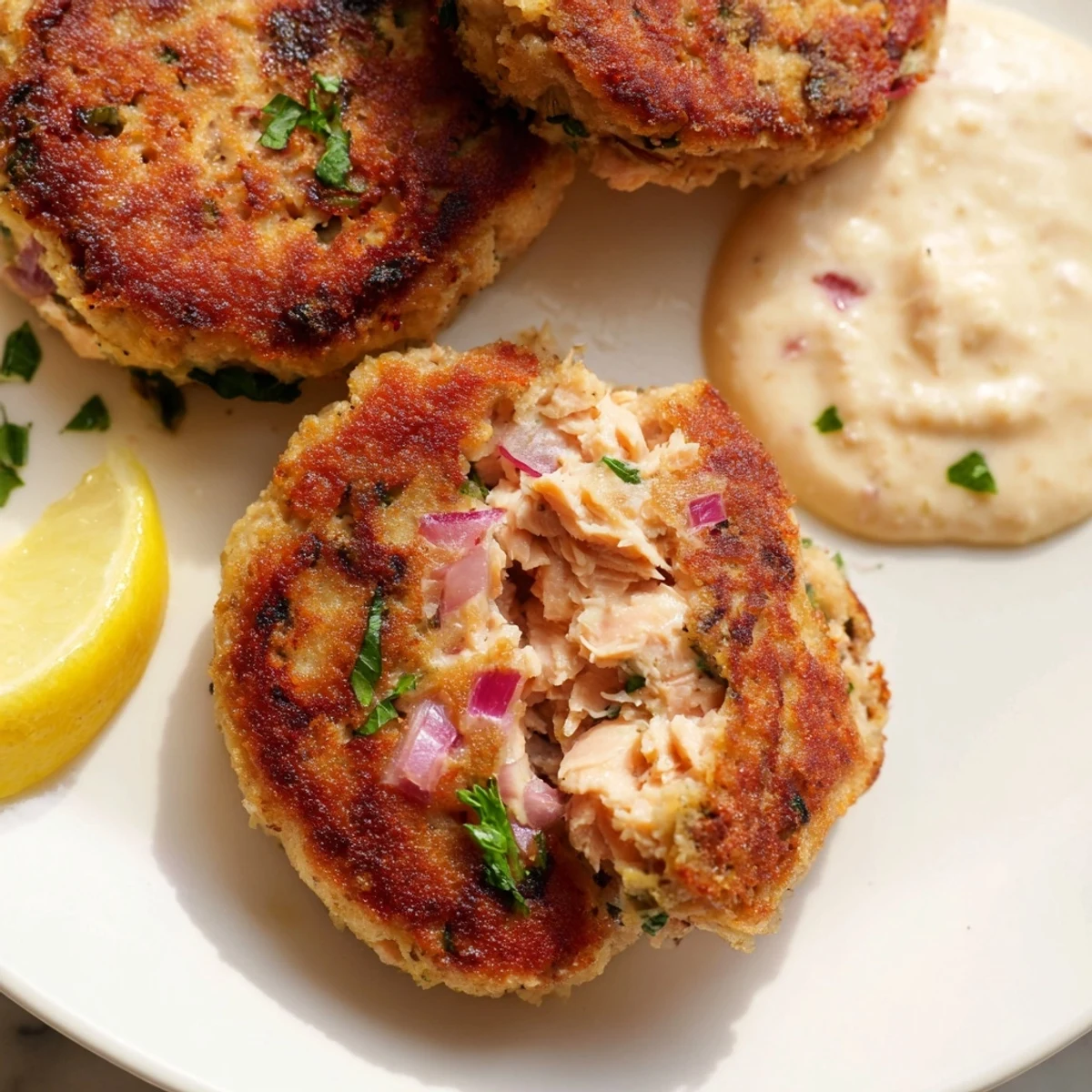 Lemon Garlic Alaska Salmon Cakes