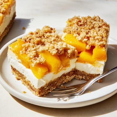 Peaches And Cream Crumble Bars